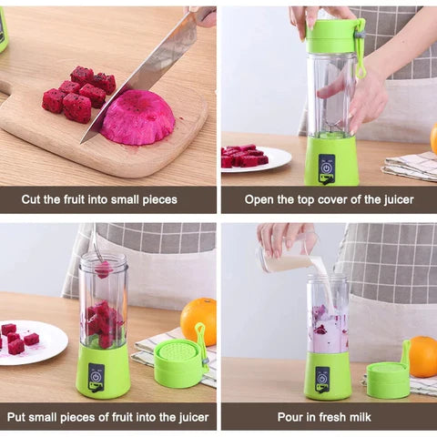 USB Rechargeable 6-Blade Portable Electric Juicer Blender